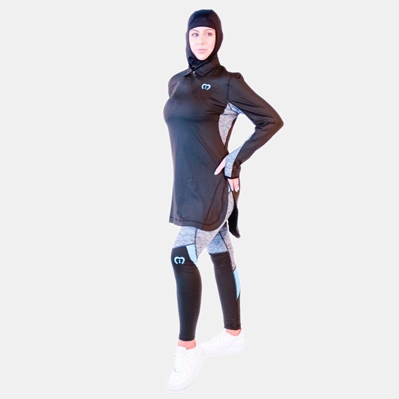 White Contrast Full Zip Top (TOP ONLY)